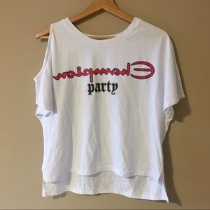 “Champion Party” Open Shoulder Top